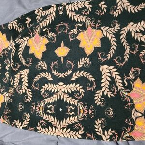 LuLaRoe Black and Yellow Floral Pencil Skirt